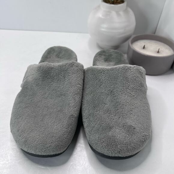 Vionic Gemma Terry Mule Slipper Light Gray Slip-On Arch Support Women 10M - Picture 1 of 9